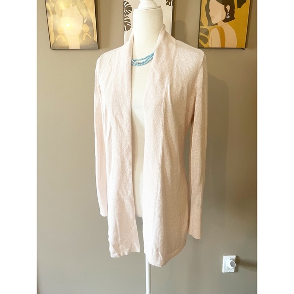 White House Black Market Sweaters - WHBM Light Pink Long Sleeve Open Cardigan